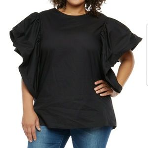 Wired Bell Sleeve Tunic Top